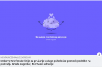 Dežurne telefonske linije za pružanje usluge psihološke pomoći/podrške na području Grada Zagreba