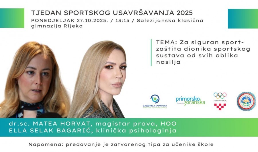 Održano predavanje u sklopu Tjedna sportskog usavršavanja PGŽ-a: “Za siguran sport”